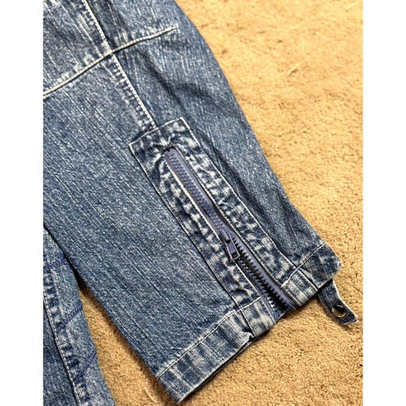 Vintage Rocawear Jean Jacket Hoodie Mens XL Embroidery Zip Sleeves Pockets EUC - Picture 5 of 13